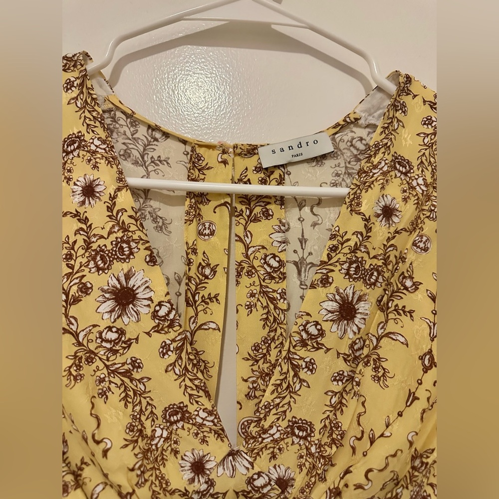 NWT- Sandro Esther Floral Print Maxi Dress - Picture 5 of 17
